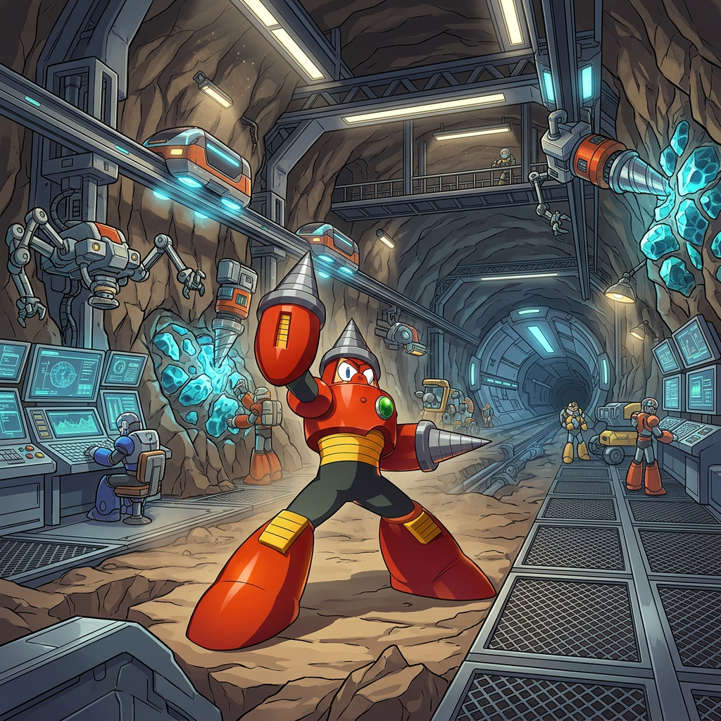 AI Design for Make it Futuristic background in earth mines
