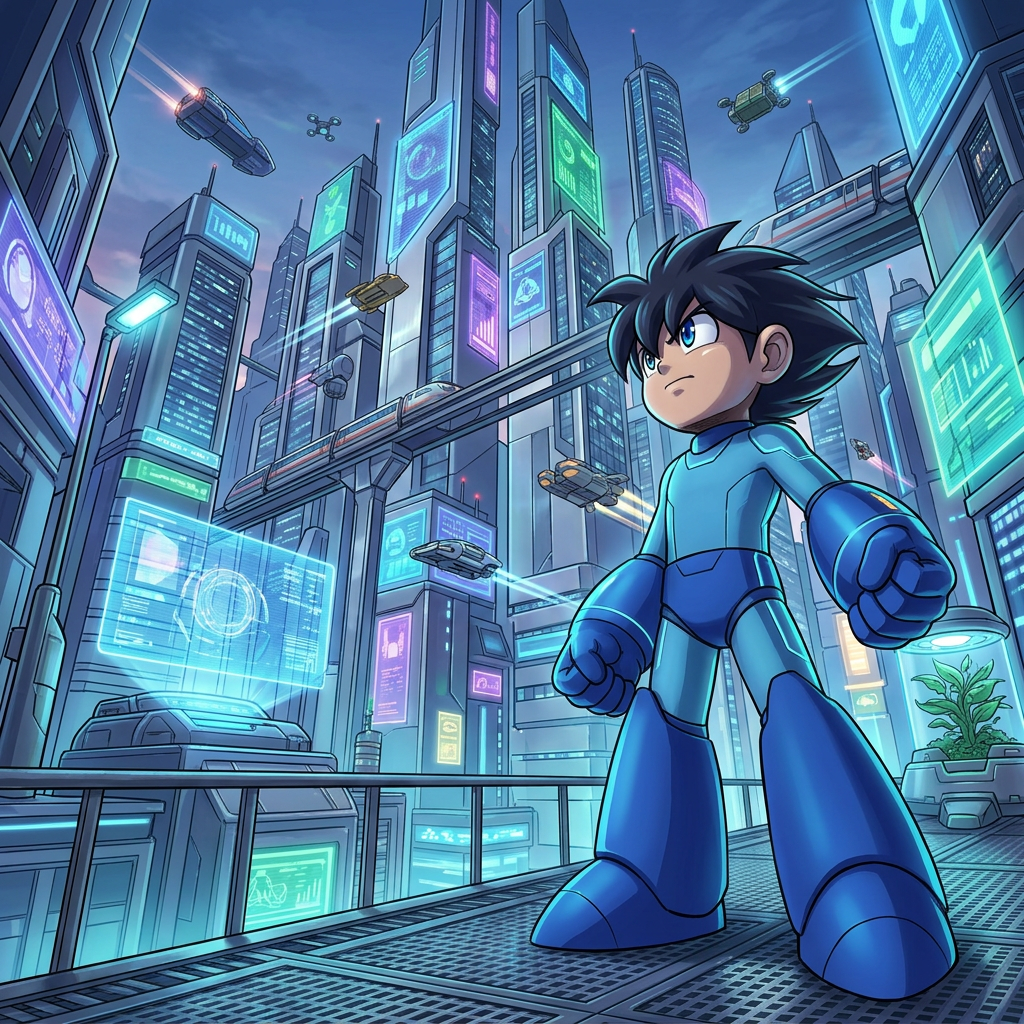 AI Design for make it futuristic with only Megaman