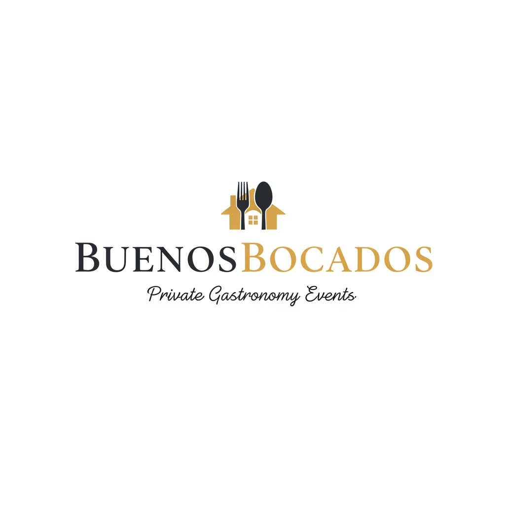 AI Design for i want to create the logo for my brand. The brand calls BuenosBocados, and is a bradn of gastronomy , I want to do private events in people´s home