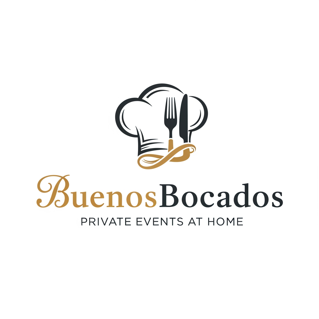 AI Design for i want to create the logo for my brand. The brand calls BuenosBocados, and is a bradn of gastronomy , I want to do private events in people´s home