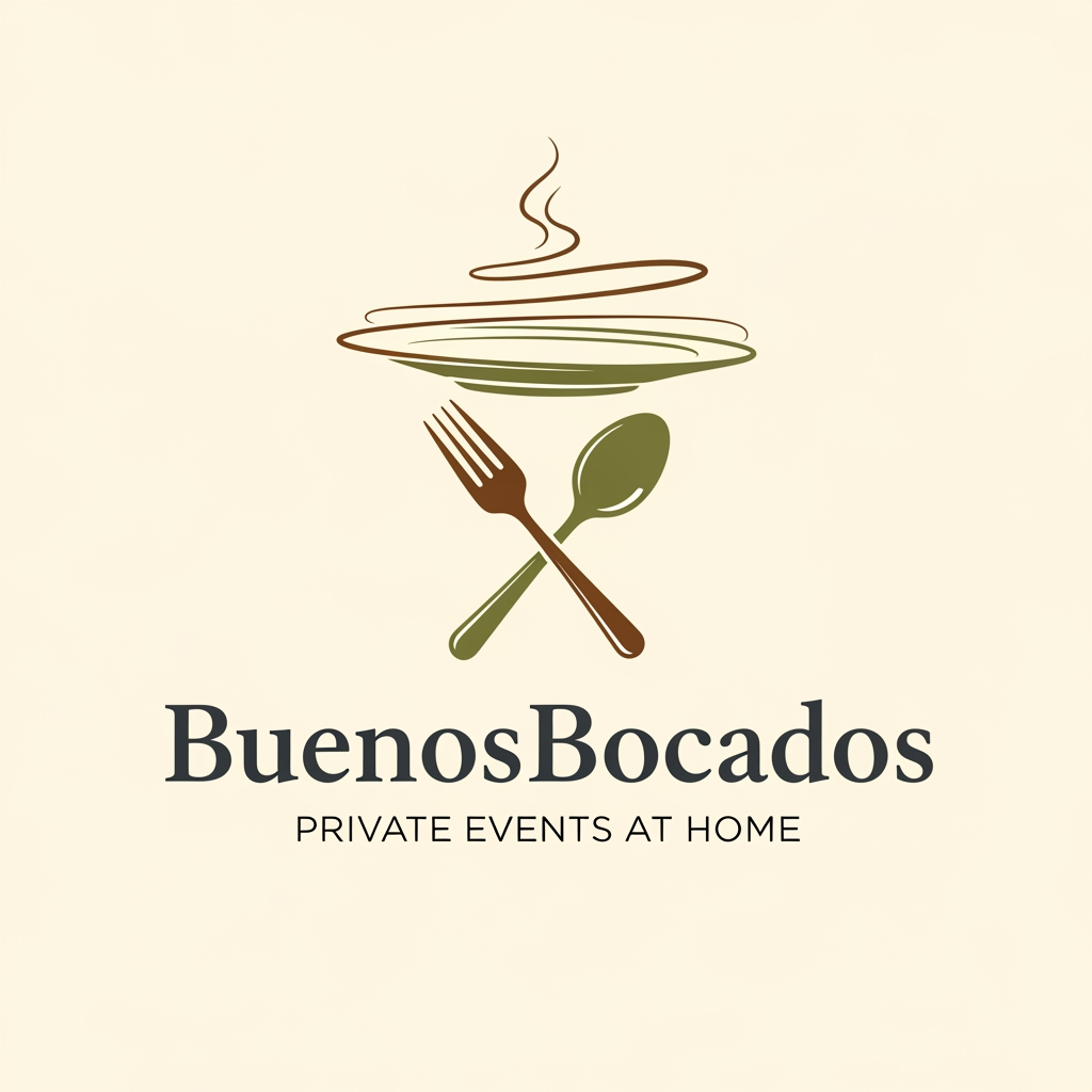 AI Design for i want to create the logo for my brand. The brand calls BuenosBocados, and is a bradn of gastronomy , I want to do private events in people´s home