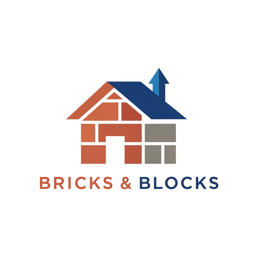 AI Design for create a logo for 'Bricks & Blocks' this is a real estate brand