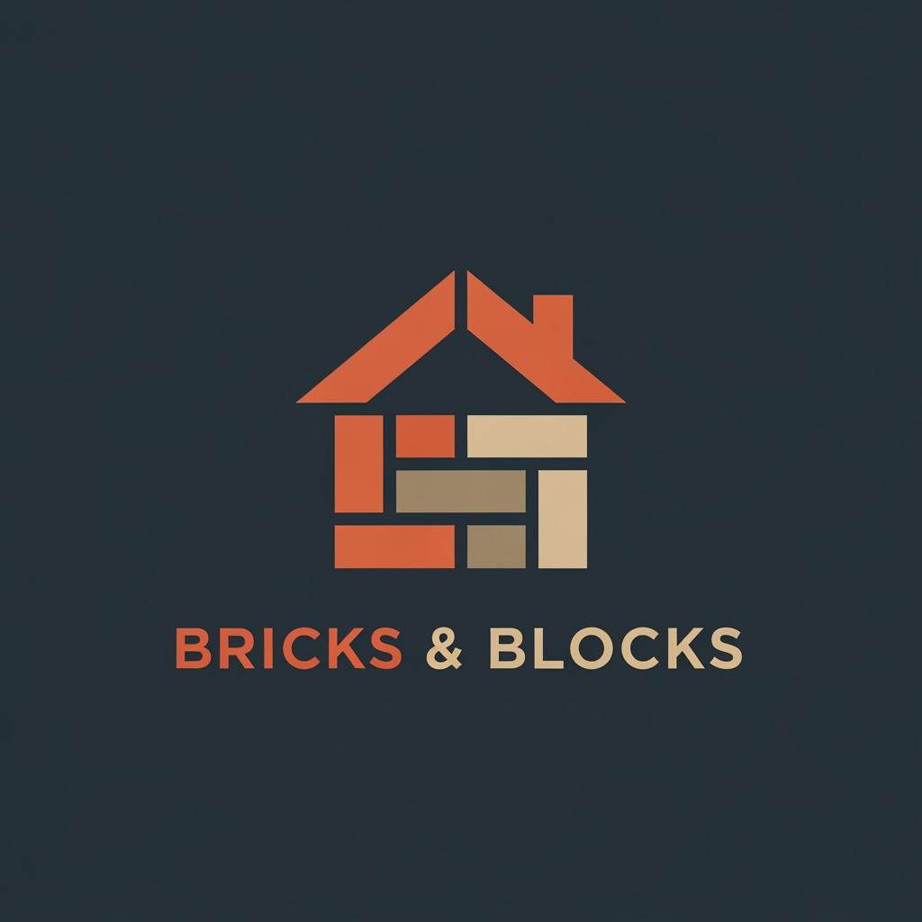 AI Design for create a logo for 'Bricks & Blocks' this is a real estate brand