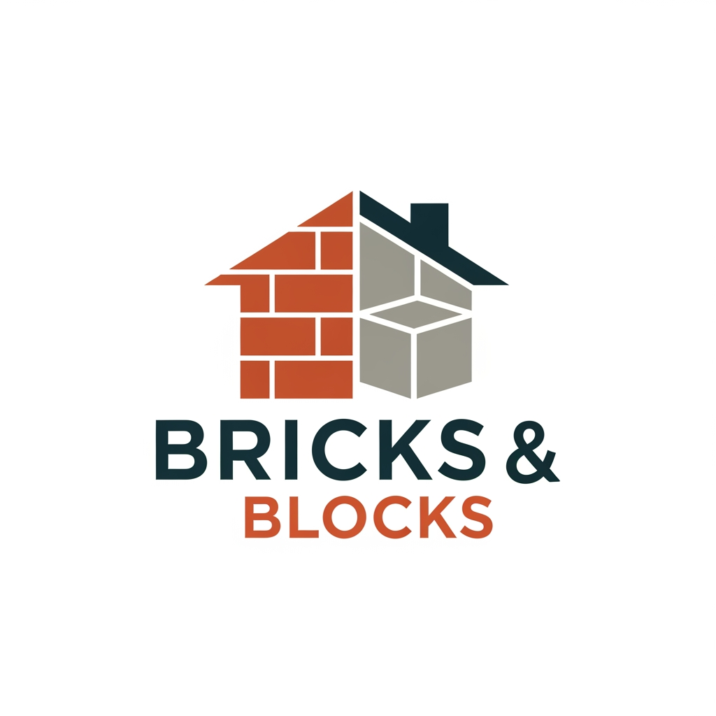 AI Design for create a logo for 'Bricks & Blocks' this is a real estate brand