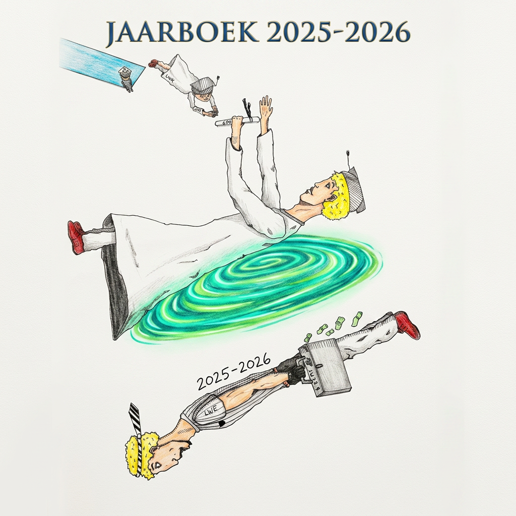 AI Design for kan je deze foto verwerken tot een kaft, mooier maken, scherper en er 'jaarboek 2025-2026' als titel in zetten en de achtergrond properder wit
maak exact hetzelfde maar als afbeelding dus nog niet op de kaft zelf,
geef er een neutrale achtergrond bij en maak het portaal feller zoals het eerst eprobeersel