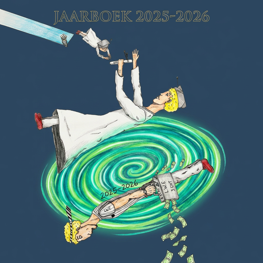 AI Design for kan je deze foto verwerken tot een kaft, mooier maken, scherper en er 'jaarboek 2025-2026' als titel in zetten en de achtergrond properder wit
maak exact hetzelfde maar als afbeelding dus nog niet op de kaft zelf,
geef er een neutrale donkerblauwe achtergrond bij en maak het portaal feller zoals het eerst eprobeersel.
Het laatste probeersel is perfect, laat het geld in de koffer ook langs beneden vallen en verwijder de onderste springplank
ALLEEN DEONDERSTE, DE BOVENSTEMOETBLIJVENZOALSDE originele foto