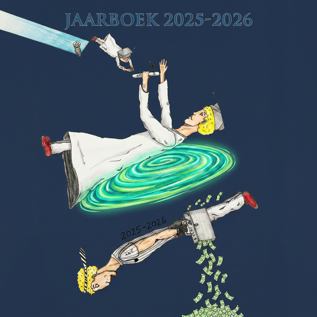 AI Design for kan je deze foto verwerken tot een kaft, mooier maken, scherper en er 'jaarboek 2025-2026' als titel in zetten en de achtergrond properder wit
maak exact hetzelfde maar als afbeelding dus nog niet op de kaft zelf,
geef er een neutrale donkerblauwe achtergrond bij en maak het portaal feller zoals het eerst eprobeersel.
Het laatste probeersel is perfect, laat het geld in de koffer ook langs beneden vallen en verwijder de onderste springplank
ALLEEN DEONDERSTE, DE BOVENSTEMOETBLIJVENZOALSDE originele foto
laat het portaal ook qua vorm zoals de originele foto