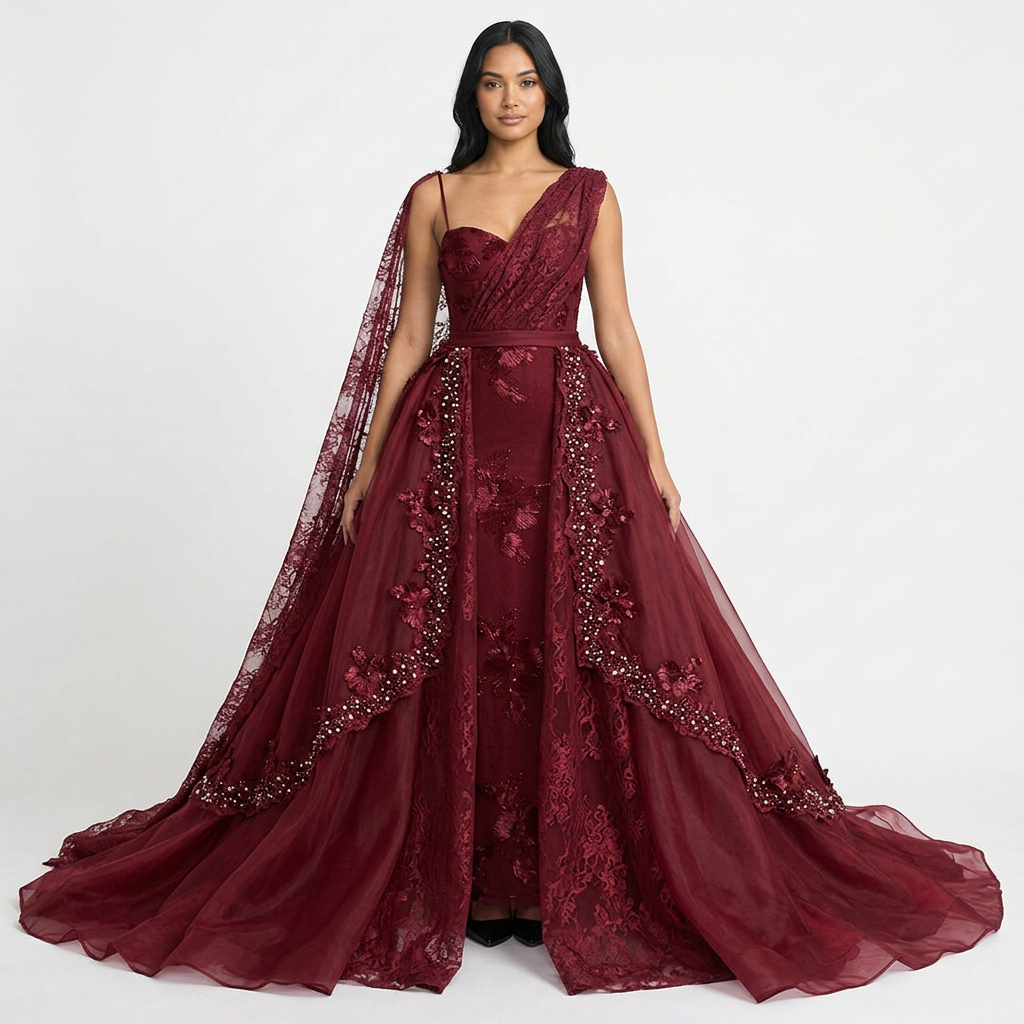 AI Design for Make a gala gown out of this; I can sew things onto it or something. I want something grand but that is achievable to make myself. For example, I could attach a sort of veil to it in lace fabric or something. I want more Gala, like for prom, how do i make this an unforgettible dress
