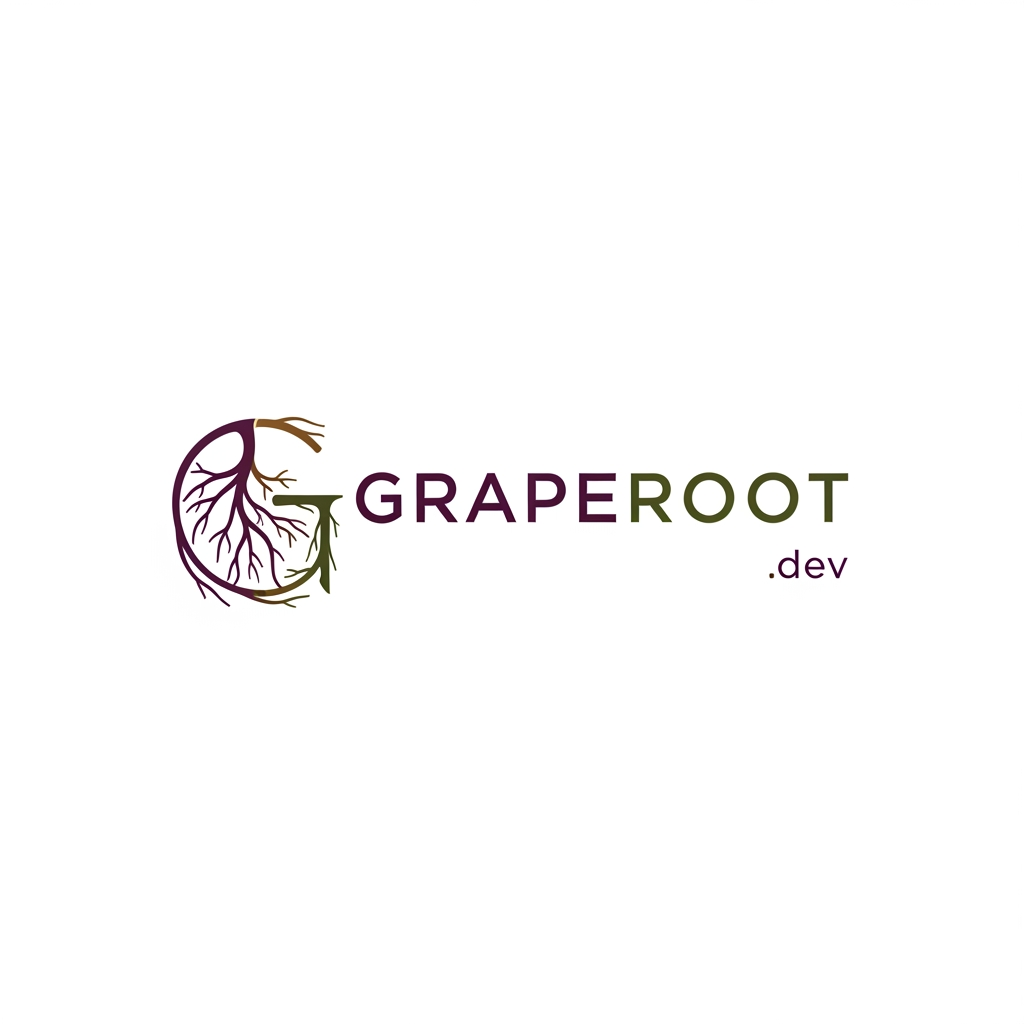 AI Design for can you see graperoot.dev can you make logo for it? in svg Name is Graperoot