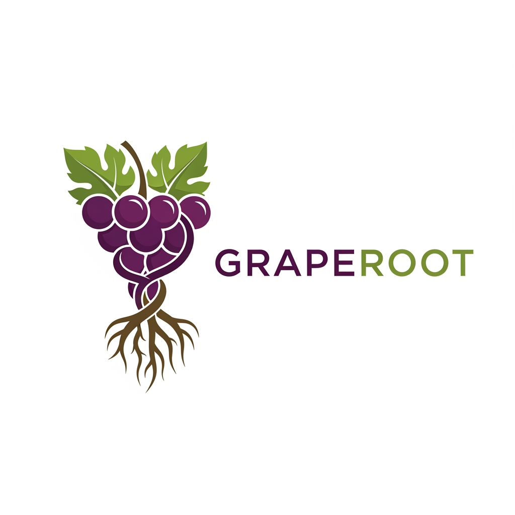 AI Design for can you see graperoot.dev can you make logo for it? in svg Name is Graperoot
