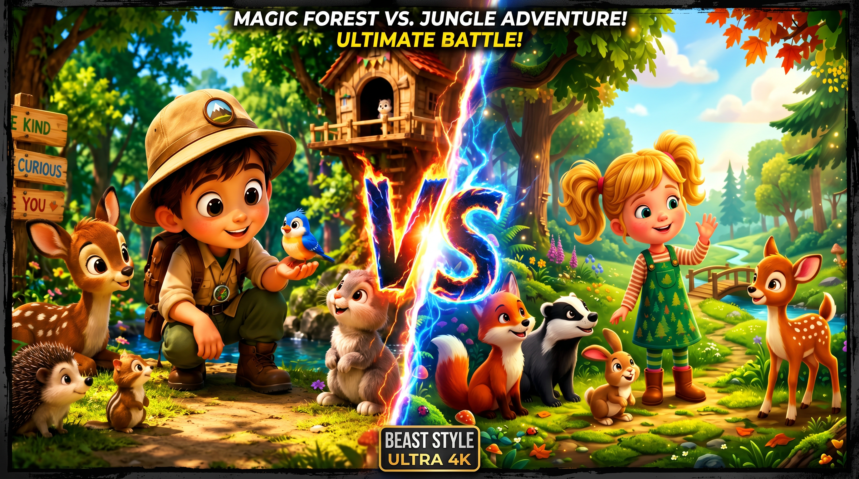 AI Design for Turn the two uploaded images into a YouTube thumbnail in 16:9 ratio. Place the first image on the left and the second image on the right with a dramatic split-screen effect. Add a glowing "VS" in the center, cinematic lighting, vibrant colors, MrBeast-style thumbnail design, ultra detailed, high contrast, 4K, eye-catching and professional.