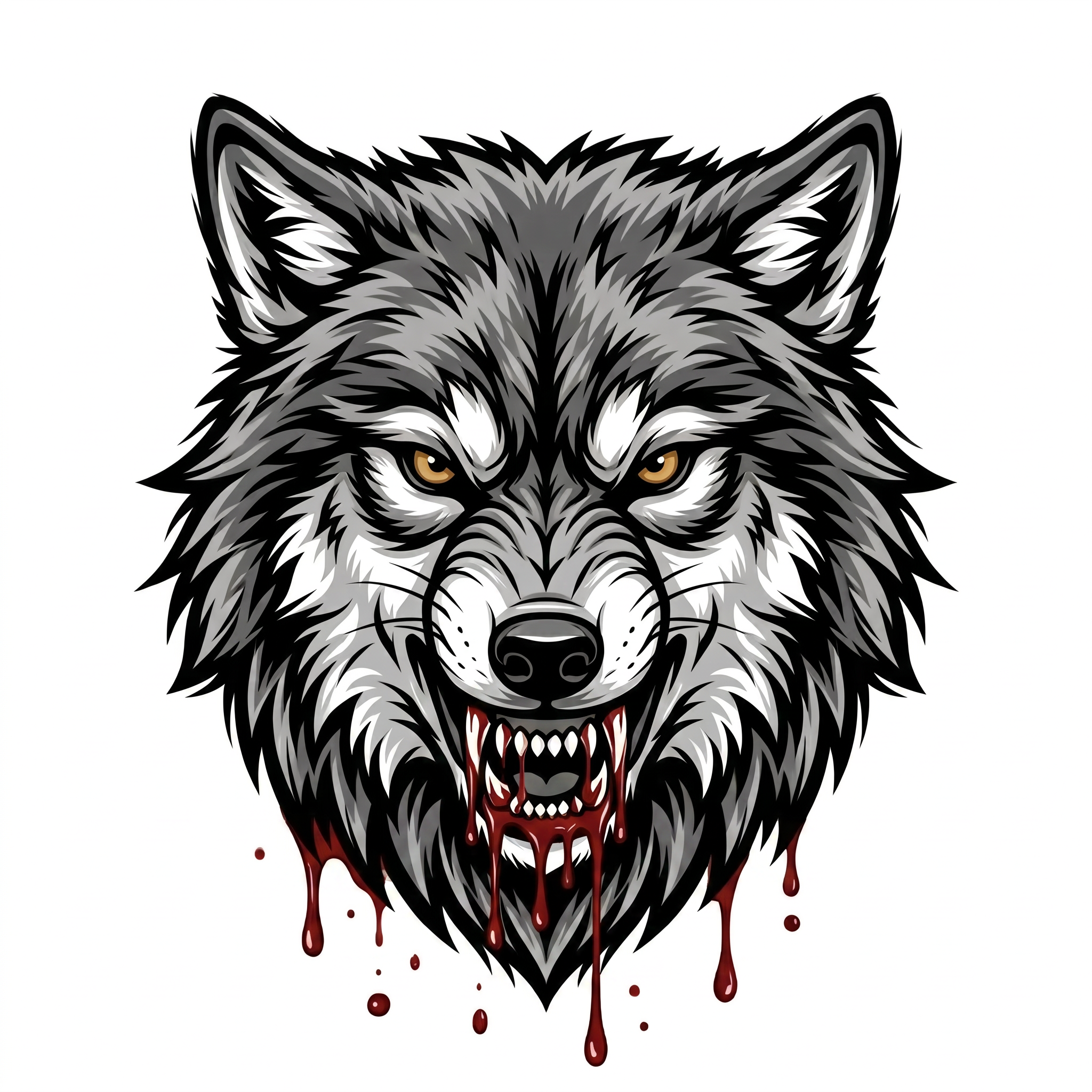 AI Design for SHOW SOME BLOOD droping from wolf mouth