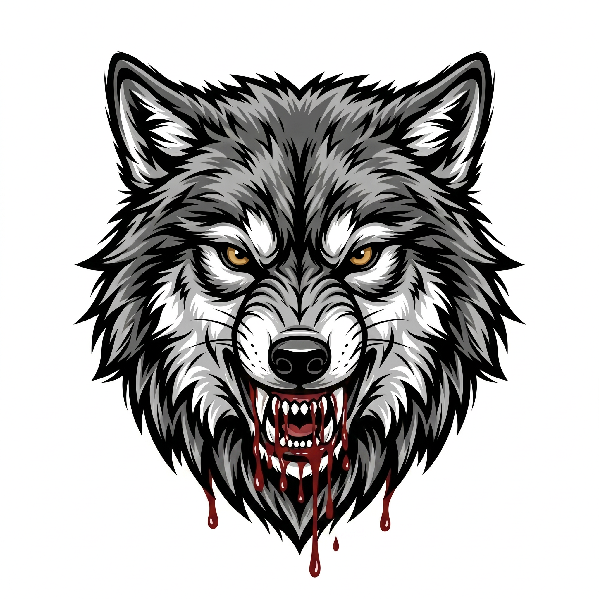 AI Design for SHOW SOME BLOOD droping from wolf mouth