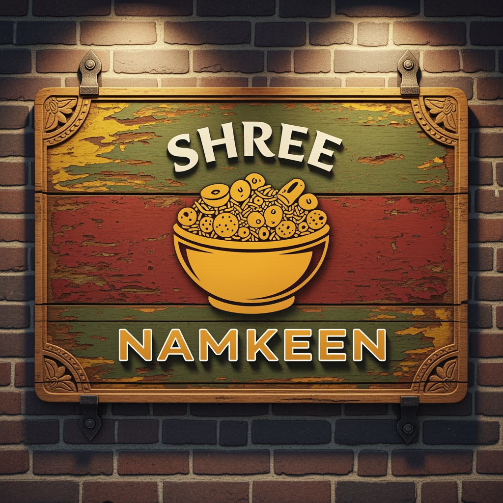 AI Design for create A CREATIVE SIGN BOARD OF SHOP WITH logo of SHREE NAMKEEN