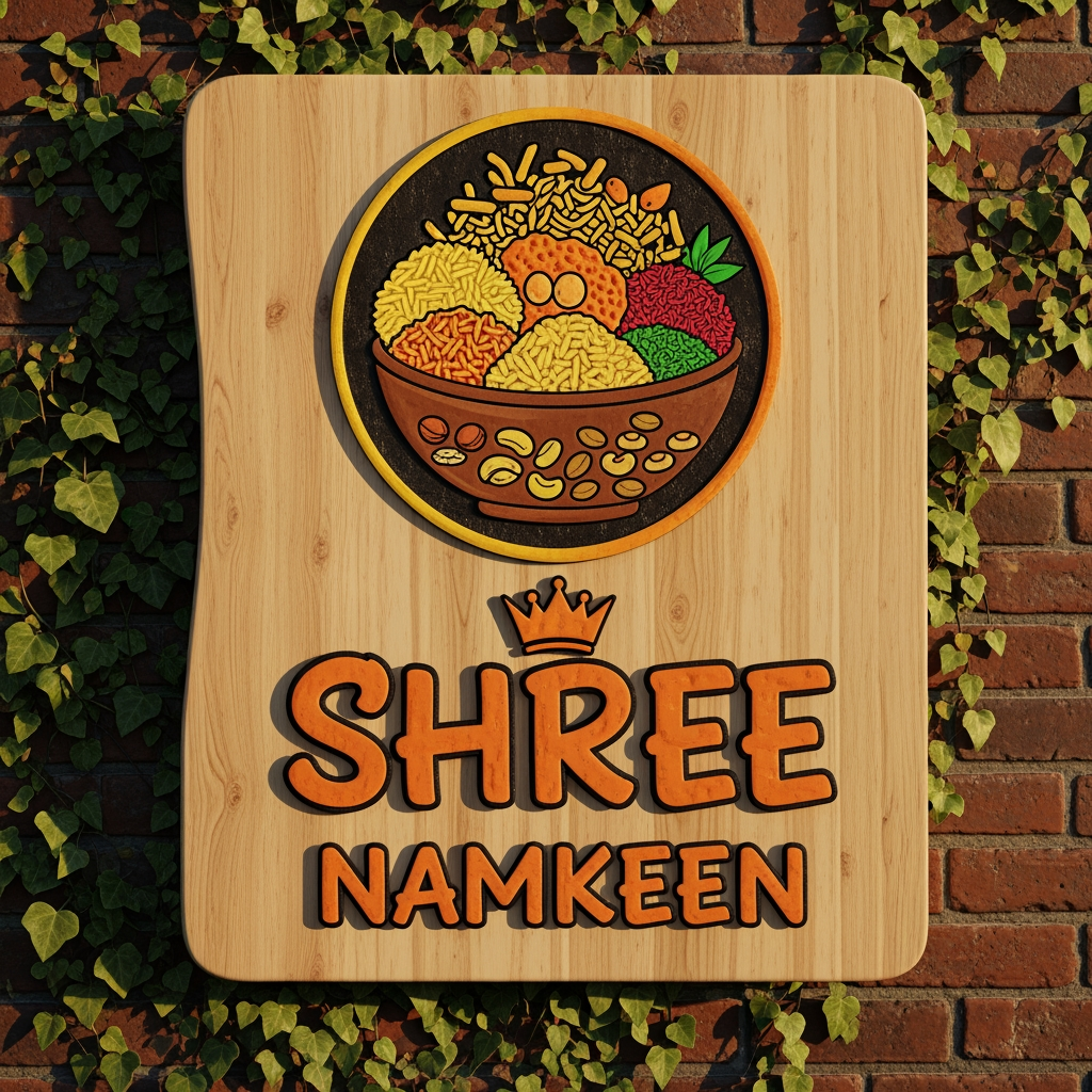 AI Design for create A CREATIVE SIGN BOARD OF SHOP WITH logo of SHREE NAMKEEN