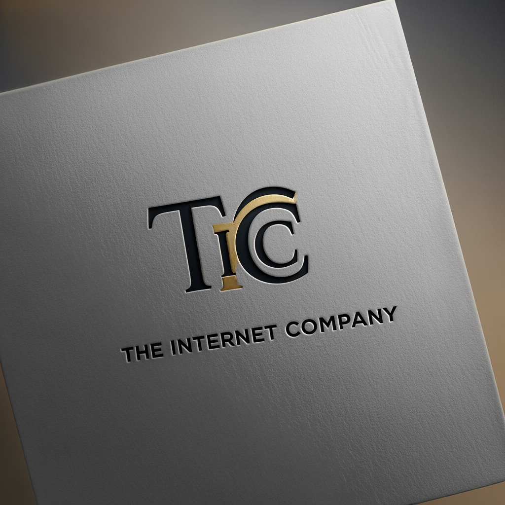 AI Design for Design an ultra-premium luxury logo for:

TIC

The Internet Company

Create a monogram where the T, I and C are seamlessly integrated into a single elegant symbol.

The symbol should resemble:
A luxury property developer.
A private equity firm.
A premium technology company.

Colors:
Deep charcoal black.
Brushed gold.
Subtle platinum highlights.

Style:
Minimalist.
Luxury.
Corporate.
Timeless.

Visual references:
Hermès.
Bentley.
Aston Martin.
Four Seasons.
BlackRock.

Typography:
Elegant uppercase lettering.

Under logo:

THE INTERNET COMPANY

Spacing should feel expensive and refined.

No stock logo look.
No AI-generated gimmicks.
No glowing effects.
No bright colors.
No rounded startup aesthetic.

Luxury brand identity.
Award-winning logo design.
Professional branding presentation.