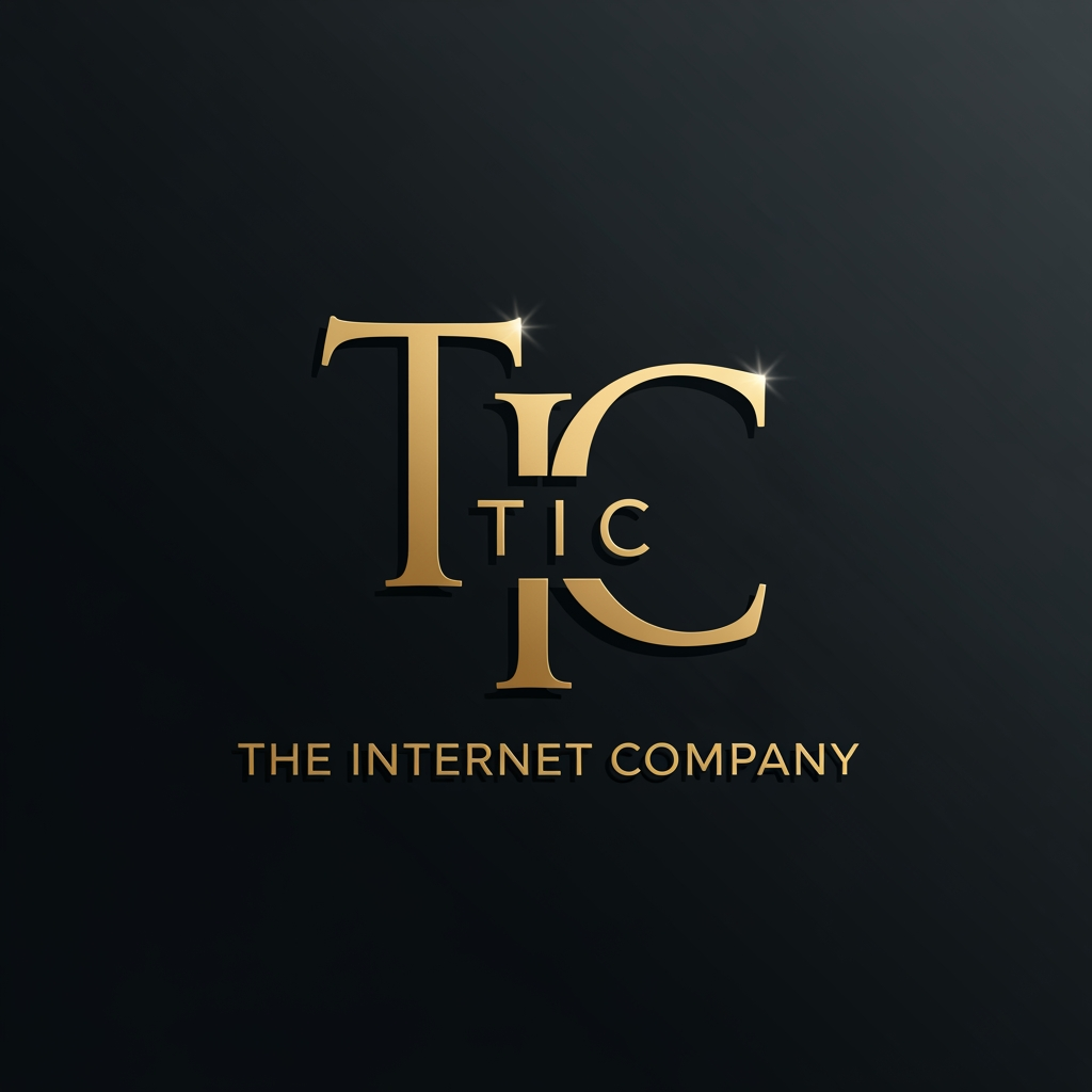AI Design for Design an ultra-premium luxury logo for:

TIC

The Internet Company

Create a monogram where the T, I and C are seamlessly integrated into a single elegant symbol.

The symbol should resemble:
A luxury property developer.
A private equity firm.
A premium technology company.

Colors:
Deep charcoal black.
Brushed gold.
Subtle platinum highlights.

Style:
Minimalist.
Luxury.
Corporate.
Timeless.

Visual references:
Hermès.
Bentley.
Aston Martin.
Four Seasons.
BlackRock.

Typography:
Elegant uppercase lettering.

Under logo:

THE INTERNET COMPANY

Spacing should feel expensive and refined.

No stock logo look.
No AI-generated gimmicks.
No glowing effects.
No bright colors.
No rounded startup aesthetic.

Luxury brand identity.
Award-winning logo design.
Professional branding presentation.