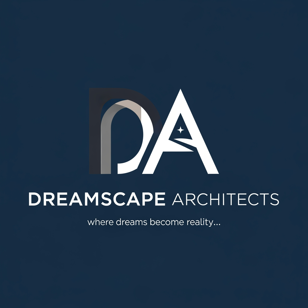 AI Design for create logo for architectural firm name- Dreamscape Architecs- where dreams become reality,... design with alphabet