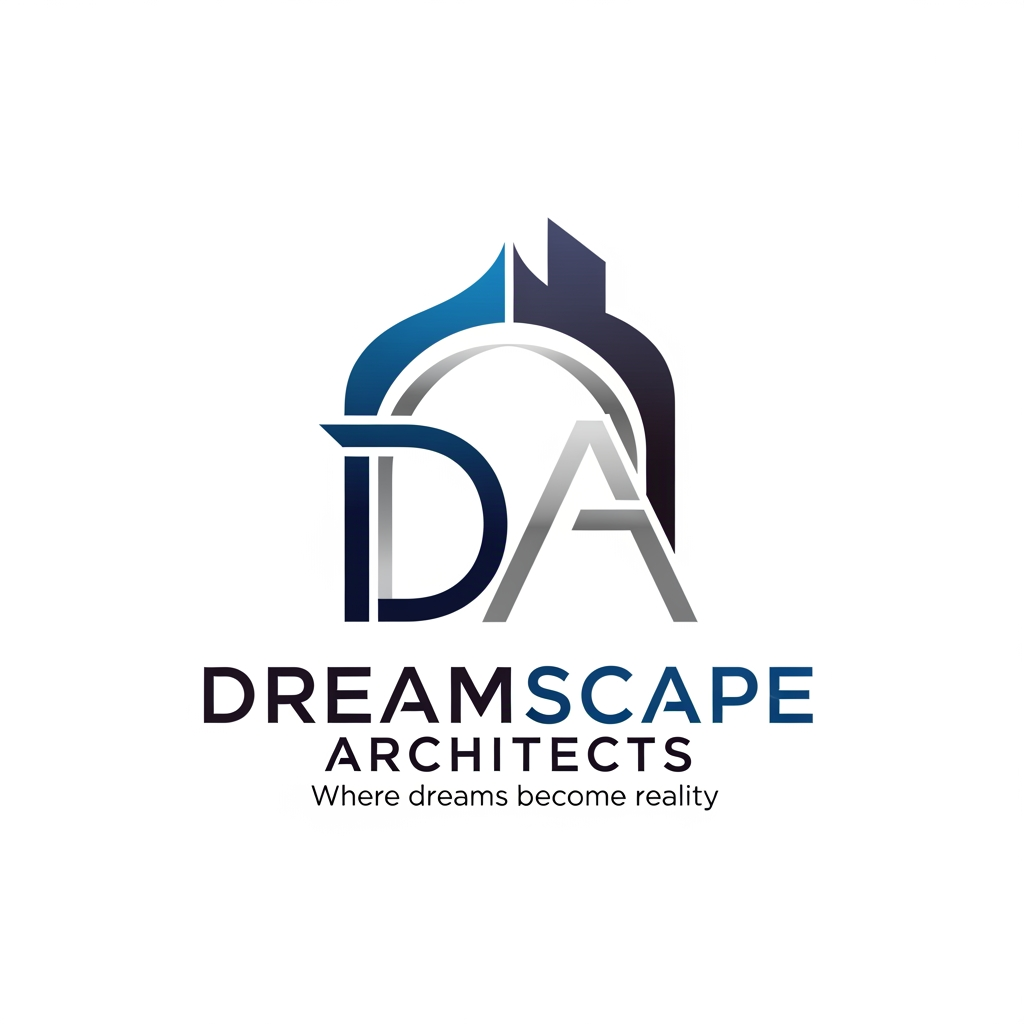 AI Design for create logo for architectural firm name- Dreamscape Architecs- where dreams become reality,... design with alphabet