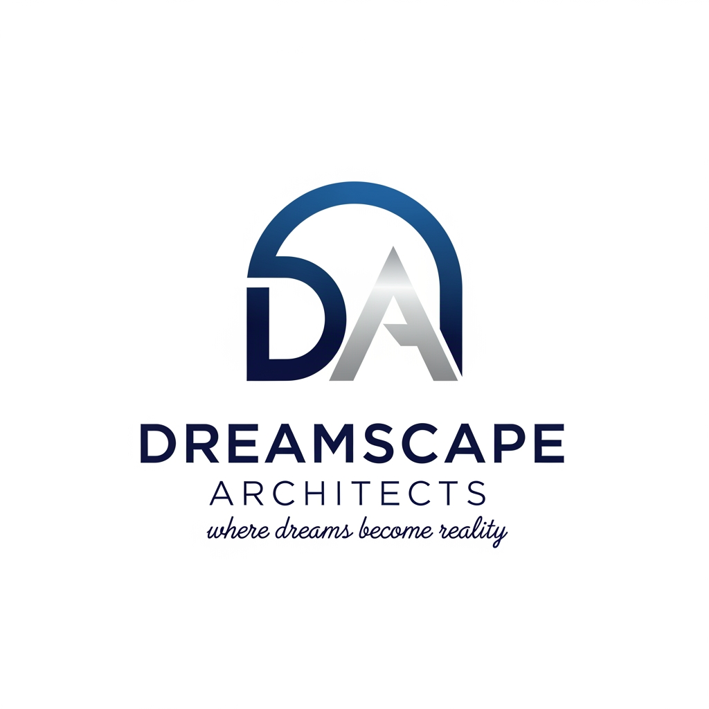 AI Design for create logo for architectural firm name- Dreamscape Architecs- where dreams become reality,... design with alphabet