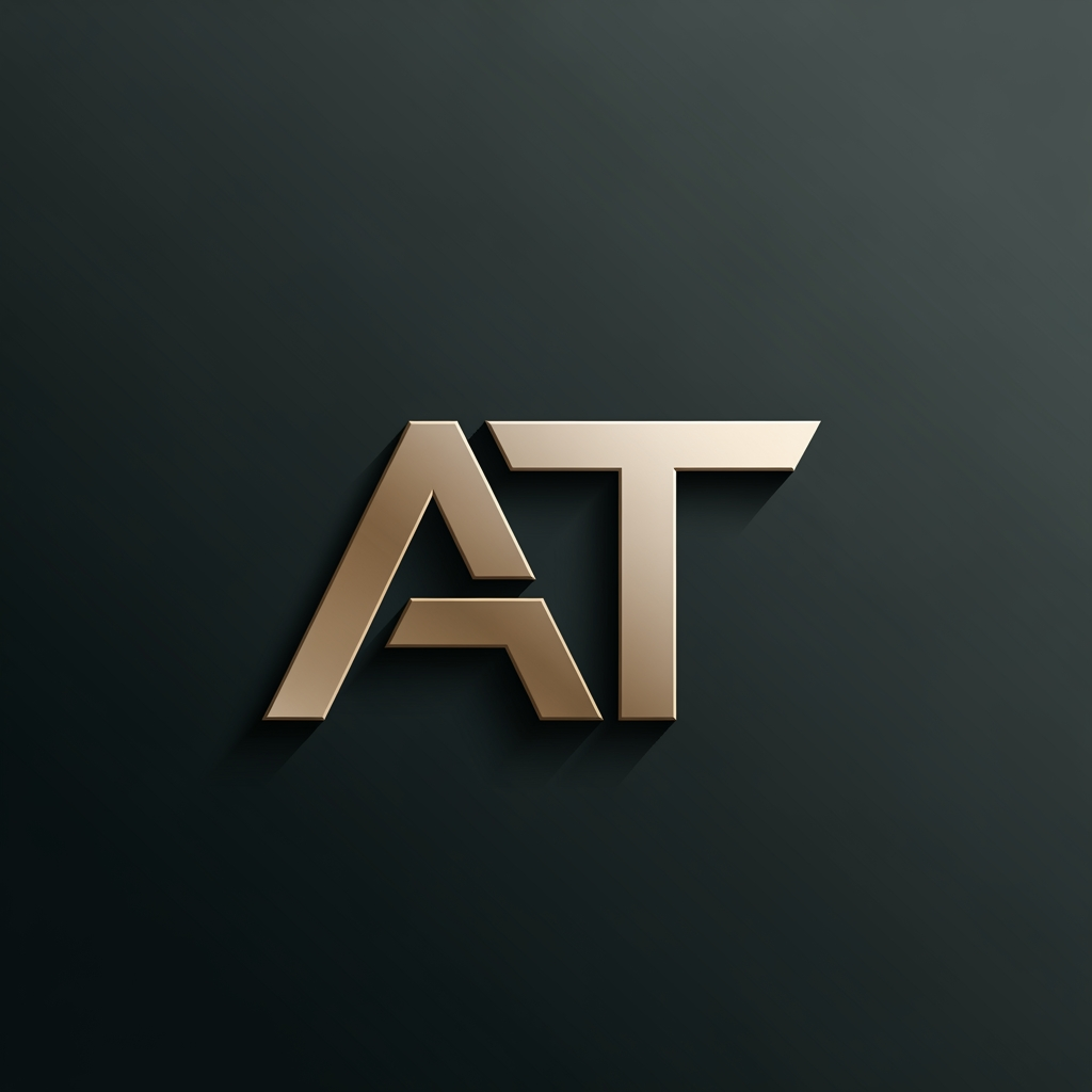 AI Design for I want to create a logo for my business with the alphabet of 'AT' kindly create with proper sign letter with an emboss model