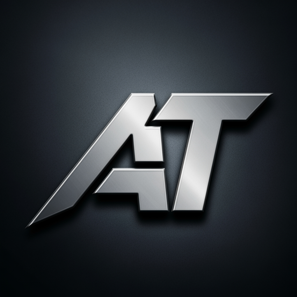 AI Design for I want to create a logo for my business with the alphabet of 'AT' kindly create with proper sign letter with an emboss model
