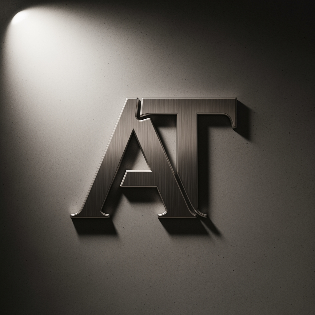 AI Design for I want to create a logo for my business with the alphabet of 'AT' kindly create with proper sign letter with an emboss model