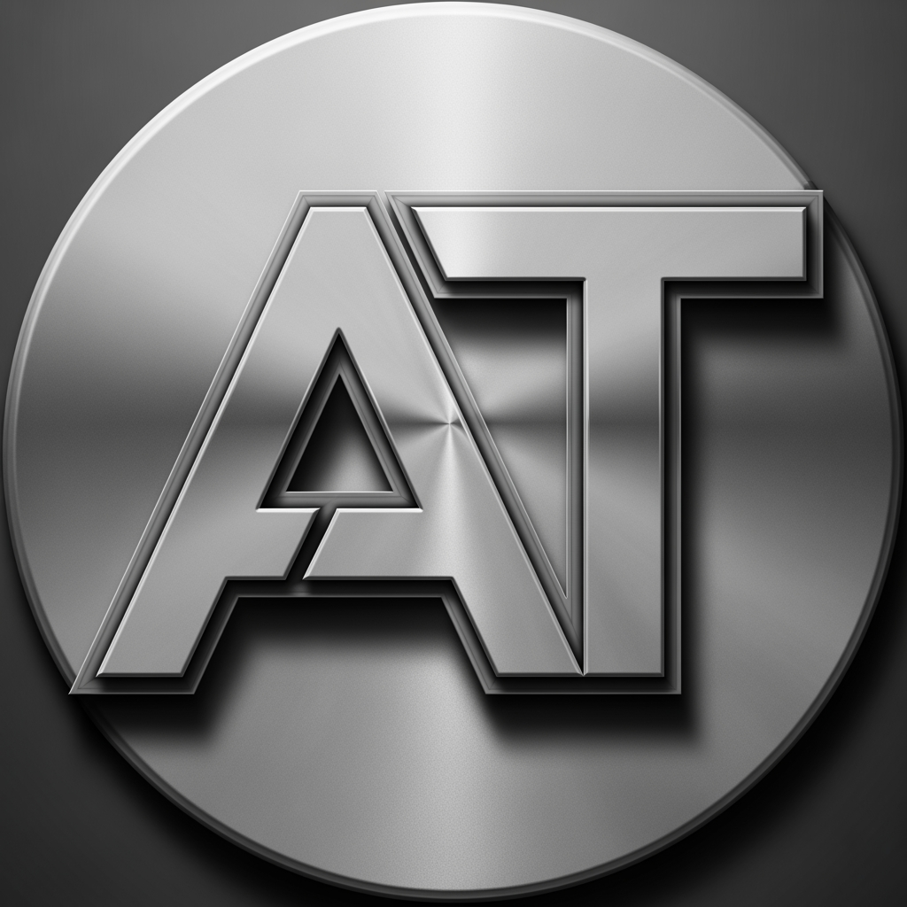 AI Design for I want to create a logo for my business with the alphabet of 'AT' kindly create with proper sign letter with an emboss model