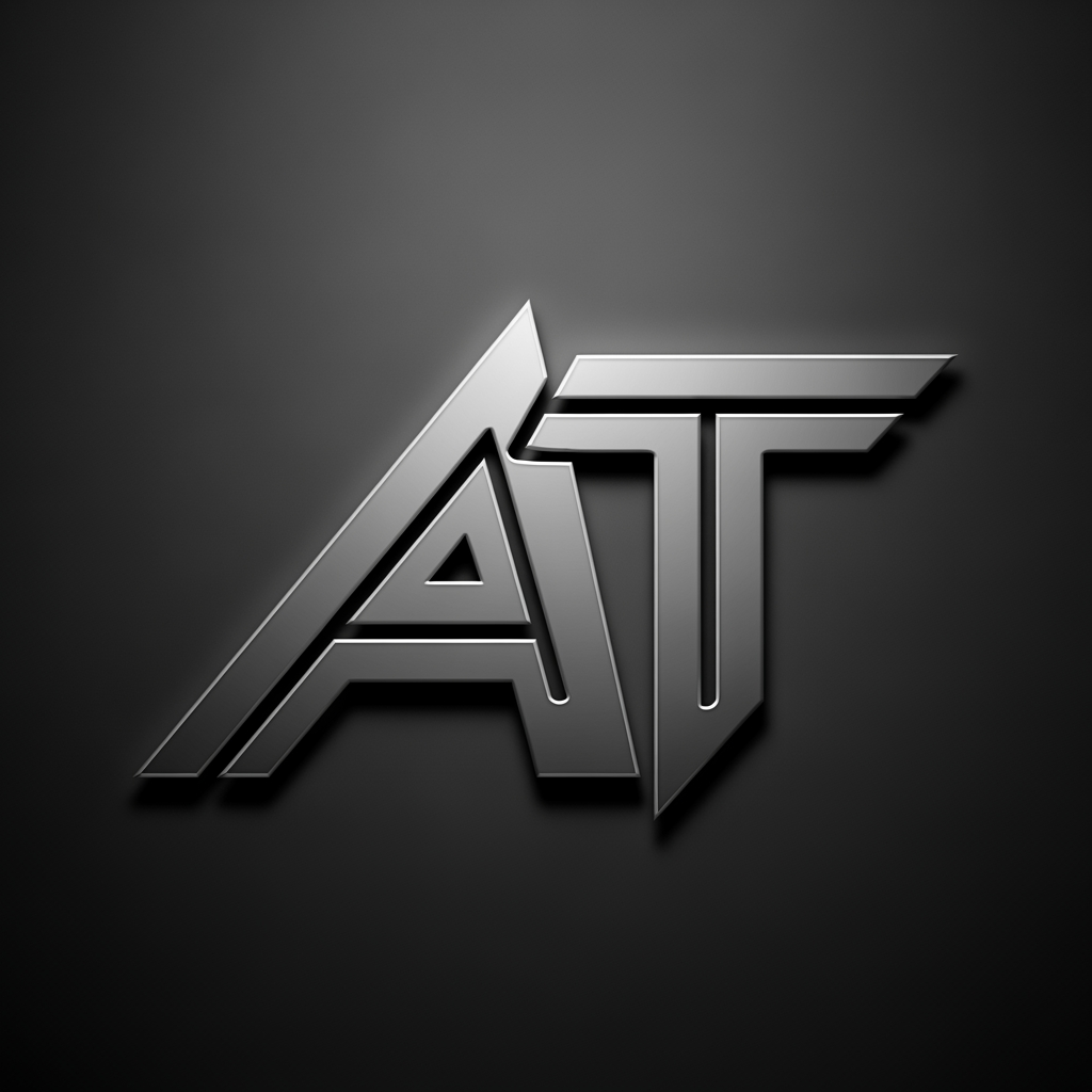 AI Design for I want to create a logo for my business with the alphabet of 'AT' kindly create with proper sign letter with an emboss model