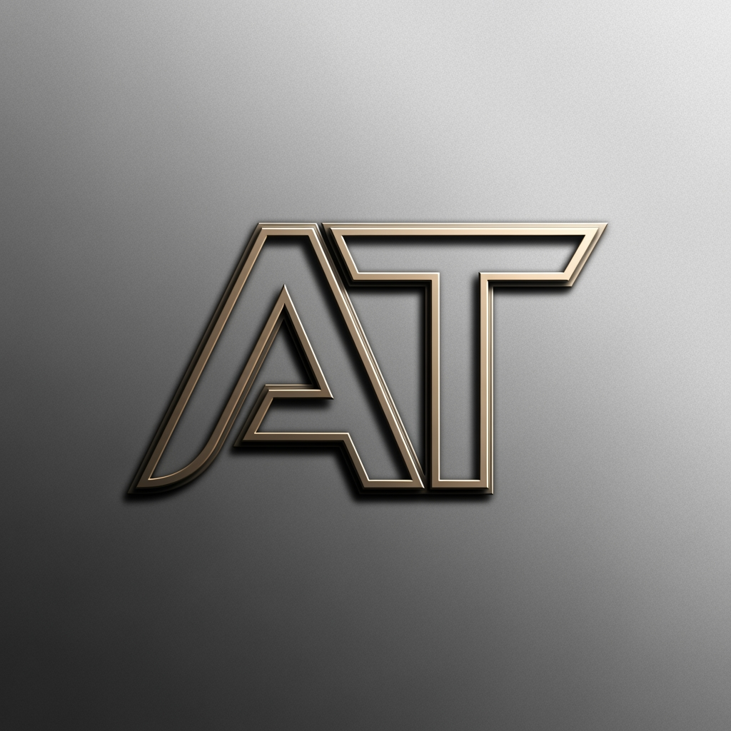 AI Design for I want to create a logo for my business with the alphabet of 'AT' kindly create with proper sign letter with an emboss model