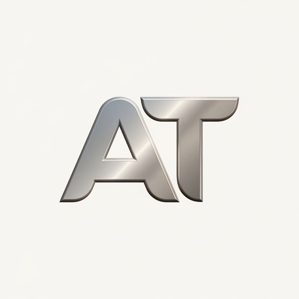 AI Design for I want to create a logo for my business with the alphabet of 'AT' kindly create with proper sign letter with an emboss model