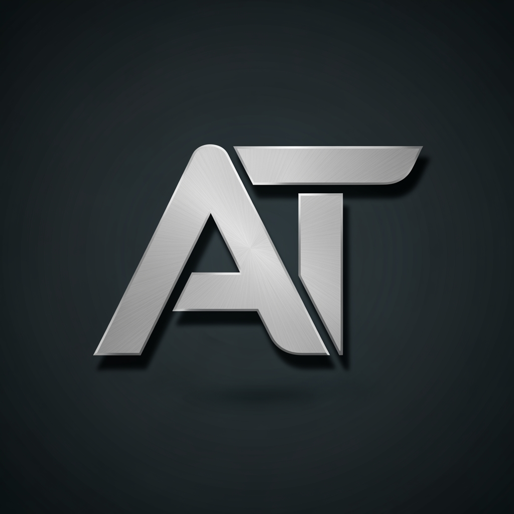AI Design for I want to create a logo for my business with the alphabet of 'AT' kindly create with proper sign letter with an emboss model