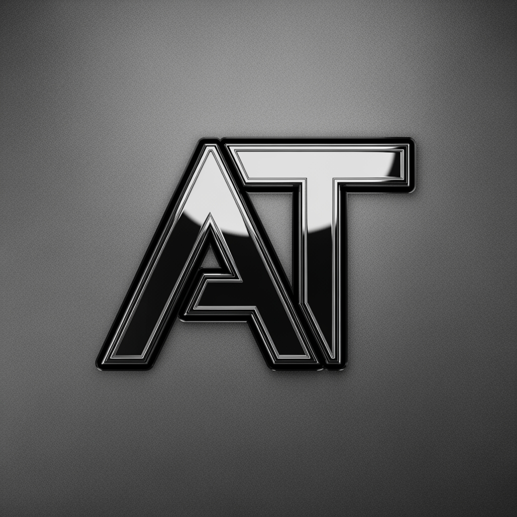 AI Design for I want to create a logo for my business with the alphabet of 'AT' kindly create with proper sign letter with an emboss model