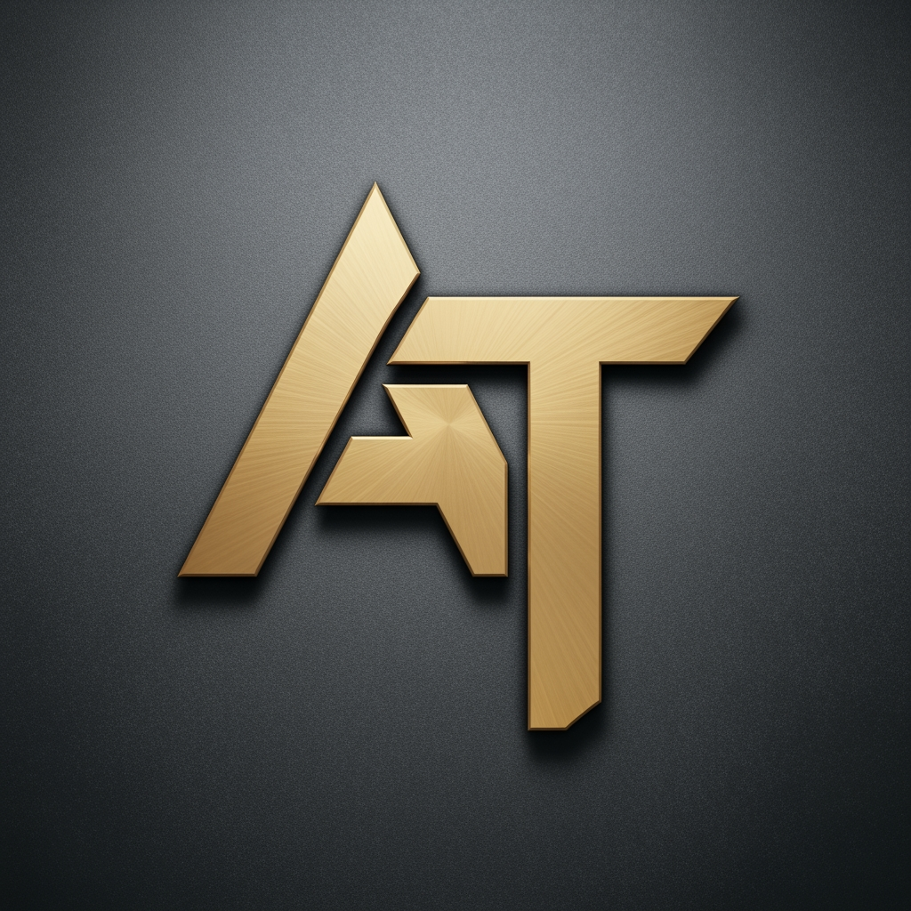 AI Design for I want to create a logo for my business with the alphabet of 'AT' kindly create with proper sign letter with an emboss model