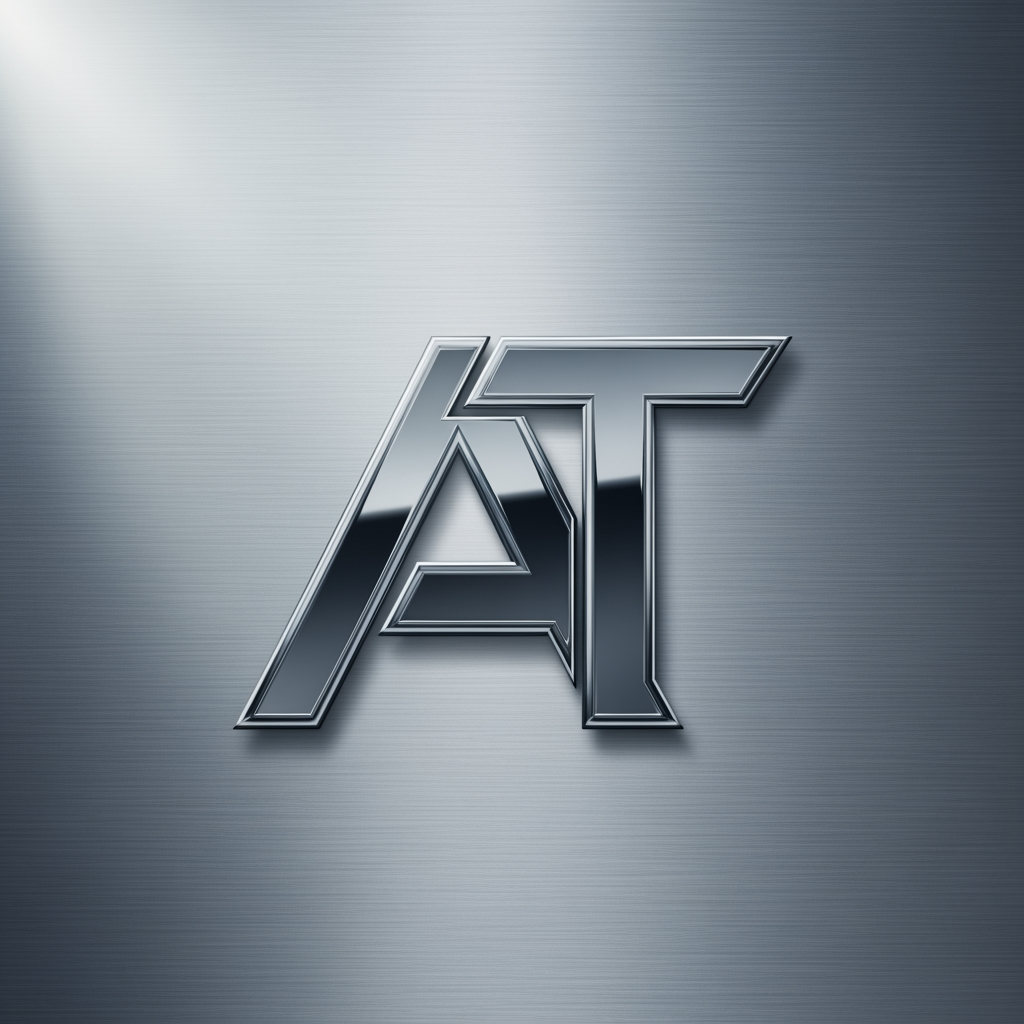 AI Design for I want to create a logo for my business with the alphabet of 'AT' kindly create with proper sign letter with an emboss model