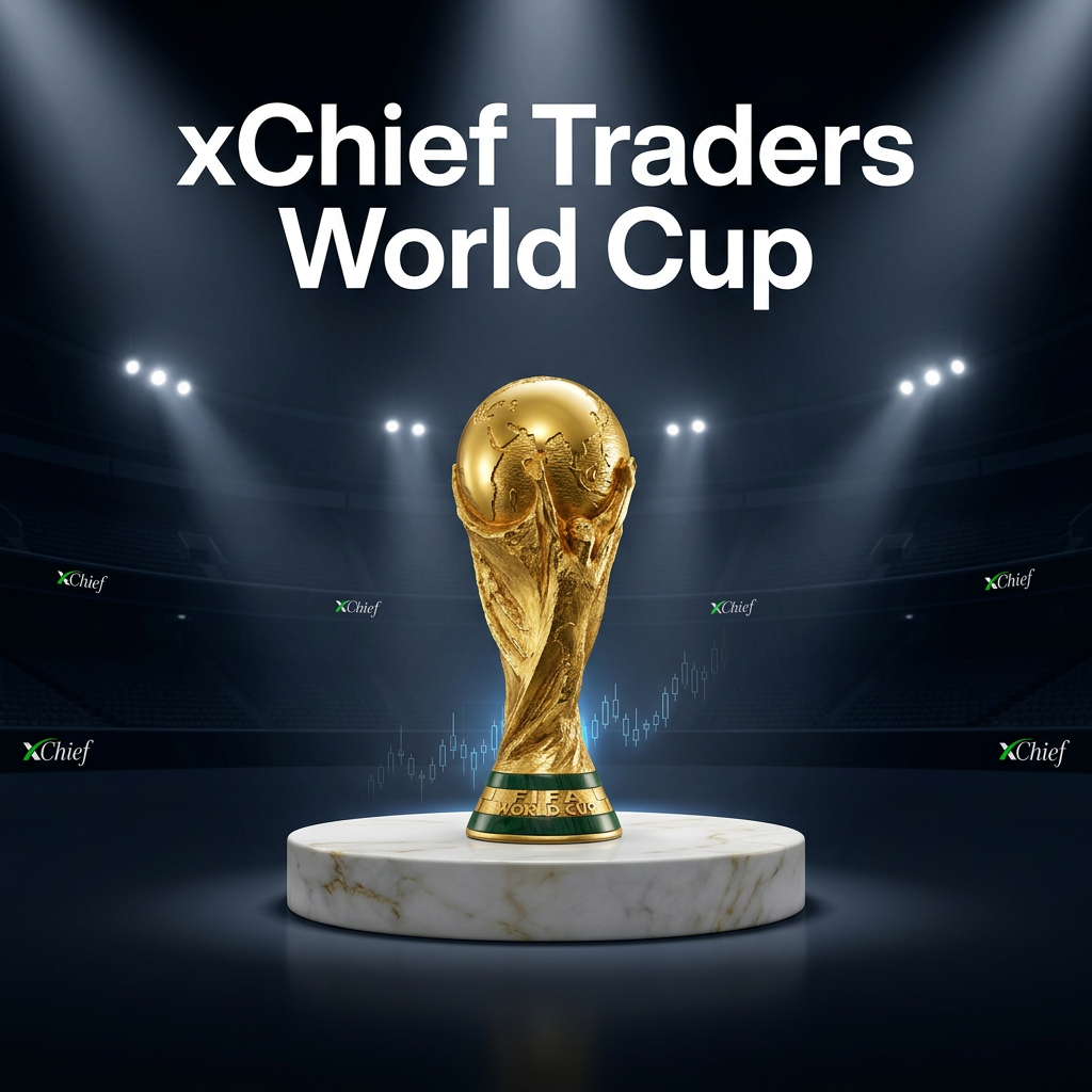 AI Design for Use the uploaded xChief logo exactly as provided.
Use the uploaded xChief logo exactly as provided.
Create an ultra-minimal luxury campaign poster for:
"xChief Traders World Cup"
An authentic FIFA World Cup trophy stands alone at the center of a world-class football stadium.
The trophy must remain visually identical to the real FIFA World Cup trophy, preserving its exact silhouette, proportions, structure, and iconic gold appearance.
The trophy is placed on a **small, low-profile premium cylindrical pedestal** made of polished white marble with subtle natural gold veining. The pedestal must be understated and compact, designed to feel like a refined exhibition base rather than a stage or monument.
The pedestal is positioned precisely at the center of the stadium field.
Above the trophy appears the exact headline:
"xChief Traders World Cup"
The headline must be pure white, high-contrast, perfectly legible, and cleanly integrated into the composition using elegant premium sans-serif championship typography with balanced spacing and minimal styling.
The xChief logo appears subtly on the surrounding LED perimeter screens.
The stadium environment is darker and more cinematic than standard night lighting, with deep shadows and controlled illumination to emphasize the trophy as the primary focal point.
No spectators.
No players.
No confetti.
No banners cluttering the scene.
No unnecessary visual elements.
The composition should feel extremely clean and focused, with strong negative space and a single clear hero subject.
A very subtle trading element is integrated into the environment in a minimal way:
A faint, thin holographic candlestick line near the base of the pedestal with extremely low intensity and a soft electric-blue glow, acting only as a subtle financial accent.
Style:
Ultra-minimal luxury branding.
Premium fintech campaign.
Global championship aesthetic.
Institutional sports sponsorship design.
Materials:
Authentic gold FIFA World Cup trophy.
Polished white marble small pedestal with natural gold veining.
Premium metallic reflections.
Dark stadium architecture.
Composition:
Perfect symmetry.
Centered hero object.
Strong visual hierarchy.
Large negative space.
Museum-grade presentation style.
Lighting:
Dramatic championship spotlights.
Reduced ambient lighting for a darker, moodier atmosphere.
Soft volumetric beams.
Controlled reflections.
High contrast cinematic shadows.
Color palette:
Deep black.
Dark navy stadium tones.
White marble.
Championship gold.
Very subtle electric blue accent (only in trading element).
Mood:
Prestige.
Victory.
Exclusivity.
Elite performance.
Global competition.
Photorealistic.
Luxury commercial photography.
High-end sports-fintech campaign.
Award-winning advertising quality.
Ultra-realistic 8K CGI render.
"xChief Traders World Cup"
An authentic FIFA World Cup trophy stands alone at the center of a world-class football stadium.
The trophy must remain visually identical to the real FIFA World Cup trophy, preserving its exact silhouette, proportions, structure, and iconic gold appearance.
The trophy is displayed on a premium cylindrical pedestal crafted from polished white marble with elegant natural gold veining. The pedestal should feel luxurious, architectural, and exhibition-grade, similar to museum-level trophy showcases used in high-end global events.
The pedestal is positioned precisely at the center of the stadium field.
Above the trophy appears the exact headline:
"xChief Traders World Cup"
The headline must be large, perfectly legible, and professionally integrated into the composition with premium championship typography.
The xChief logo appears subtly on the surrounding LED perimeter screens.
The stadium environment is almost empty, highly refined, and cinematic.
No spectators.
No players.
No confetti.
No banners cluttering the scene.
No unnecessary visual elements.
The focus remains entirely on the trophy and marble pedestal.
A very subtle trading element is integrated into the environment in a minimal and almost invisible way:
A faint, thin holographic candlestick chart line gently wrapping around the base of the pedestal, barely visible, with very low intensity glow. It should feel like an abstract financial signal rather than a visual effect.
This trading element must not distract from the trophy and should remain secondary to the composition.
Style:
Ultra-minimal luxury branding.
Premium fintech campaign.
Global championship aesthetic.
Institutional sports sponsorship design.
Materials:
Authentic gold FIFA World Cup trophy.
Polished white marble pedestal with gold veining.
Premium metallic reflections.
Dark stadium architecture.
Composition:
Perfect symmetry.
Centered hero object.
Strong visual hierarchy.
Large negative space.
Museum-grade presentation style.
Lighting:
Championship stadium spotlights.
Soft volumetric beams.
Controlled reflections.
Elegant cinematic shadows.
No overexposed highlights.
Color palette:
White marble.
Championship gold.
Deep black.
Dark navy stadium tones.
Very subtle electric blue accent (only in trading element).
Mood:
Prestige.
Victory.
Exclusivity.
Elite performance.
Global competition.
Photorealistic.
Luxury commercial photography.
High-end sports-fintech campaign.
Award-winning advertising quality.
Ultra-realistic 8K CGI render.