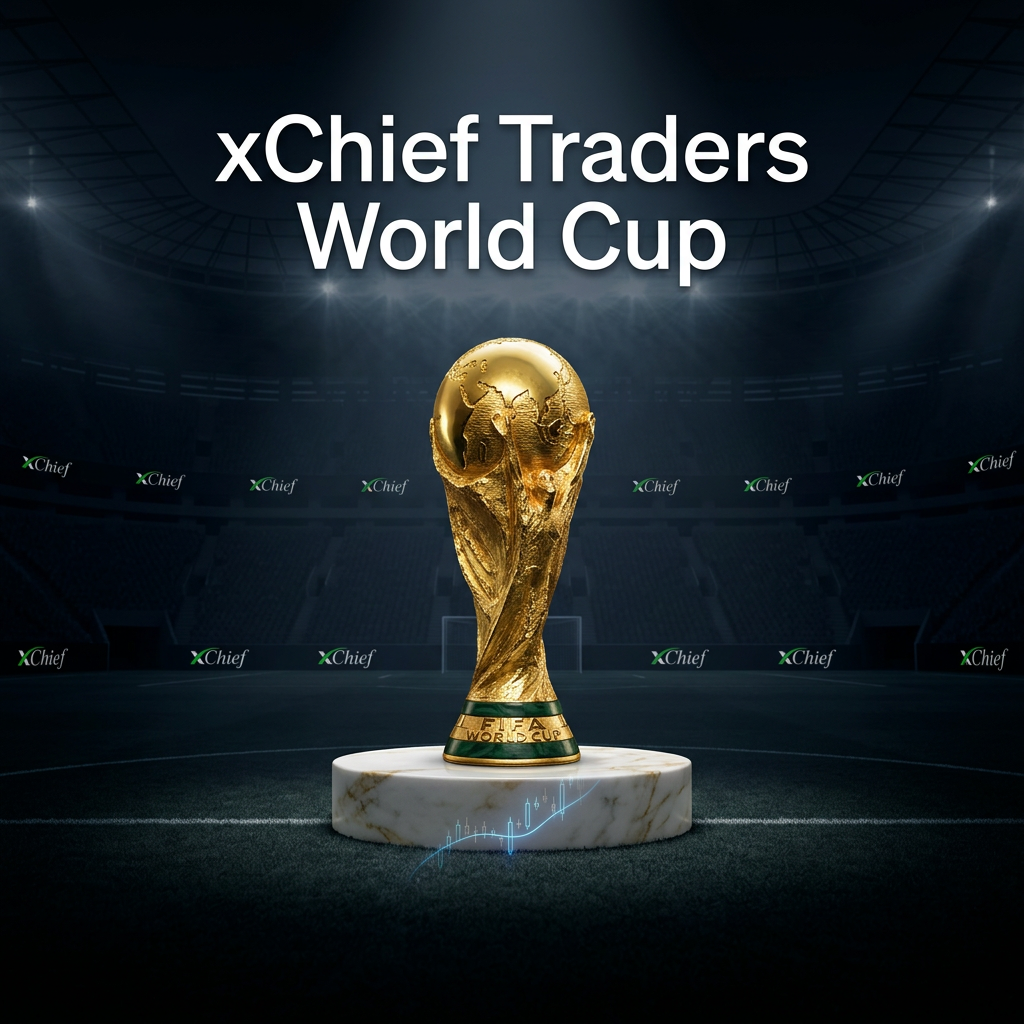 AI Design for Use the uploaded xChief logo exactly as provided.
Use the uploaded xChief logo exactly as provided.
Create an ultra-minimal luxury campaign poster for:
"xChief Traders World Cup"
An authentic FIFA World Cup trophy stands alone at the center of a world-class football stadium.
The trophy must remain visually identical to the real FIFA World Cup trophy, preserving its exact silhouette, proportions, structure, and iconic gold appearance.
The trophy is placed on a **small, low-profile premium cylindrical pedestal** made of polished white marble with subtle natural gold veining. The pedestal must be understated and compact, designed to feel like a refined exhibition base rather than a stage or monument.
The pedestal is positioned precisely at the center of the stadium field.
Above the trophy appears the exact headline:
"xChief Traders World Cup"
The headline must be pure white, high-contrast, perfectly legible, and cleanly integrated into the composition using elegant premium sans-serif championship typography with balanced spacing and minimal styling.
The xChief logo appears subtly on the surrounding LED perimeter screens.
The stadium environment is darker and more cinematic than standard night lighting, with deep shadows and controlled illumination to emphasize the trophy as the primary focal point.
No spectators.
No players.
No confetti.
No banners cluttering the scene.
No unnecessary visual elements.
The composition should feel extremely clean and focused, with strong negative space and a single clear hero subject.
A very subtle trading element is integrated into the environment in a minimal way:
A faint, thin holographic candlestick line near the base of the pedestal with extremely low intensity and a soft electric-blue glow, acting only as a subtle financial accent.
Style:
Ultra-minimal luxury branding.
Premium fintech campaign.
Global championship aesthetic.
Institutional sports sponsorship design.
Materials:
Authentic gold FIFA World Cup trophy.
Polished white marble small pedestal with natural gold veining.
Premium metallic reflections.
Dark stadium architecture.
Composition:
Perfect symmetry.
Centered hero object.
Strong visual hierarchy.
Large negative space.
Museum-grade presentation style.
Lighting:
Dramatic championship spotlights.
Reduced ambient lighting for a darker, moodier atmosphere.
Soft volumetric beams.
Controlled reflections.
High contrast cinematic shadows.
Color palette:
Deep black.
Dark navy stadium tones.
White marble.
Championship gold.
Very subtle electric blue accent (only in trading element).
Mood:
Prestige.
Victory.
Exclusivity.
Elite performance.
Global competition.
Photorealistic.
Luxury commercial photography.
High-end sports-fintech campaign.
Award-winning advertising quality.
Ultra-realistic 8K CGI render.
"xChief Traders World Cup"
An authentic FIFA World Cup trophy stands alone at the center of a world-class football stadium.
The trophy must remain visually identical to the real FIFA World Cup trophy, preserving its exact silhouette, proportions, structure, and iconic gold appearance.
The trophy is displayed on a premium cylindrical pedestal crafted from polished white marble with elegant natural gold veining. The pedestal should feel luxurious, architectural, and exhibition-grade, similar to museum-level trophy showcases used in high-end global events.
The pedestal is positioned precisely at the center of the stadium field.
Above the trophy appears the exact headline:
"xChief Traders World Cup"
The headline must be large, perfectly legible, and professionally integrated into the composition with premium championship typography.
The xChief logo appears subtly on the surrounding LED perimeter screens.
The stadium environment is almost empty, highly refined, and cinematic.
No spectators.
No players.
No confetti.
No banners cluttering the scene.
No unnecessary visual elements.
The focus remains entirely on the trophy and marble pedestal.
A very subtle trading element is integrated into the environment in a minimal and almost invisible way:
A faint, thin holographic candlestick chart line gently wrapping around the base of the pedestal, barely visible, with very low intensity glow. It should feel like an abstract financial signal rather than a visual effect.
This trading element must not distract from the trophy and should remain secondary to the composition.
Style:
Ultra-minimal luxury branding.
Premium fintech campaign.
Global championship aesthetic.
Institutional sports sponsorship design.
Materials:
Authentic gold FIFA World Cup trophy.
Polished white marble pedestal with gold veining.
Premium metallic reflections.
Dark stadium architecture.
Composition:
Perfect symmetry.
Centered hero object.
Strong visual hierarchy.
Large negative space.
Museum-grade presentation style.
Lighting:
Championship stadium spotlights.
Soft volumetric beams.
Controlled reflections.
Elegant cinematic shadows.
No overexposed highlights.
Color palette:
White marble.
Championship gold.
Deep black.
Dark navy stadium tones.
Very subtle electric blue accent (only in trading element).
Mood:
Prestige.
Victory.
Exclusivity.
Elite performance.
Global competition.
Photorealistic.
Luxury commercial photography.
High-end sports-fintech campaign.
Award-winning advertising quality.
Ultra-realistic 8K CGI render.