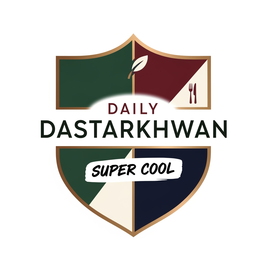 AI Design for i want to create a logo of daily dastarkhwan super cool with old money colours and gen z touch