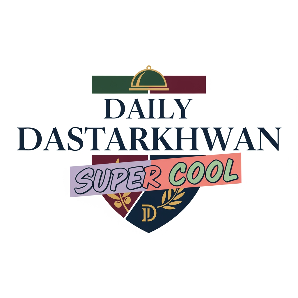 AI Design for i want to create a logo of daily dastarkhwan super cool with old money colours and gen z touch