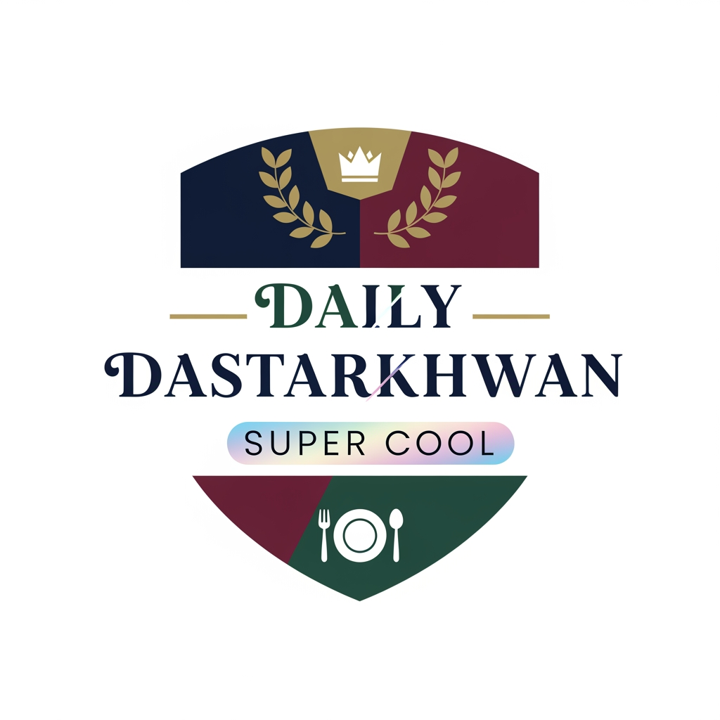 AI Design for i want to create a logo of daily dastarkhwan super cool with old money colours and gen z touch