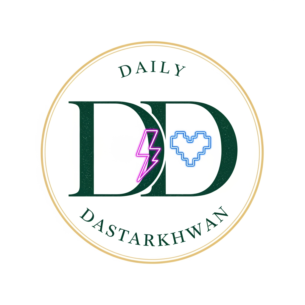 AI Design for i want to create a logo of daily dastarkhwan super cool with old money colours and gen z touch