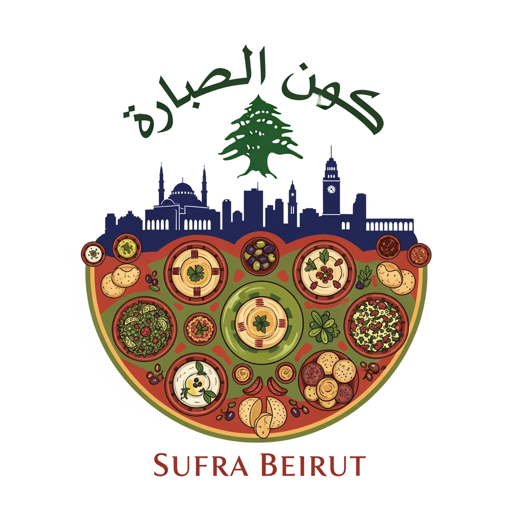 AI Design for سُفرة بيروت is a lebanese restaurant. i want a logo that has the concept of the lebanese sofra, beirut as the capital of hospitality.