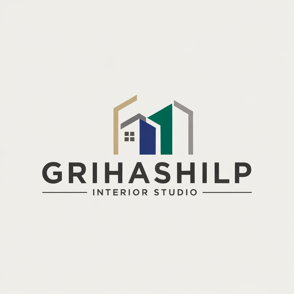 AI Design for i am an interior designer and my firm name is grihashilp studio and i want make logo please suggest me design with ideas and ganrate logo