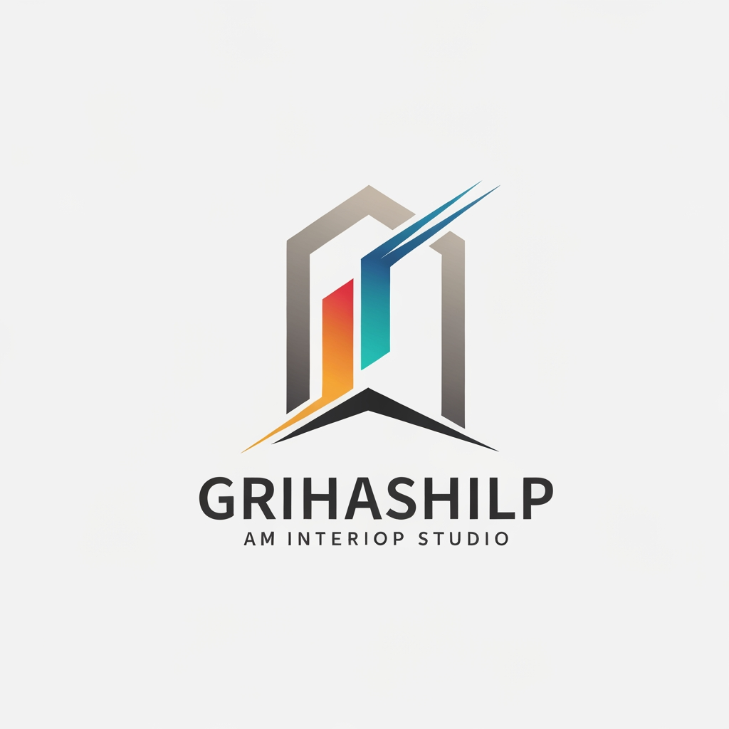 AI Design for i am an interior designer and my firm name is Grihashilp studio and i want make logo please suggest me design ideas and its will be creative and trending designs