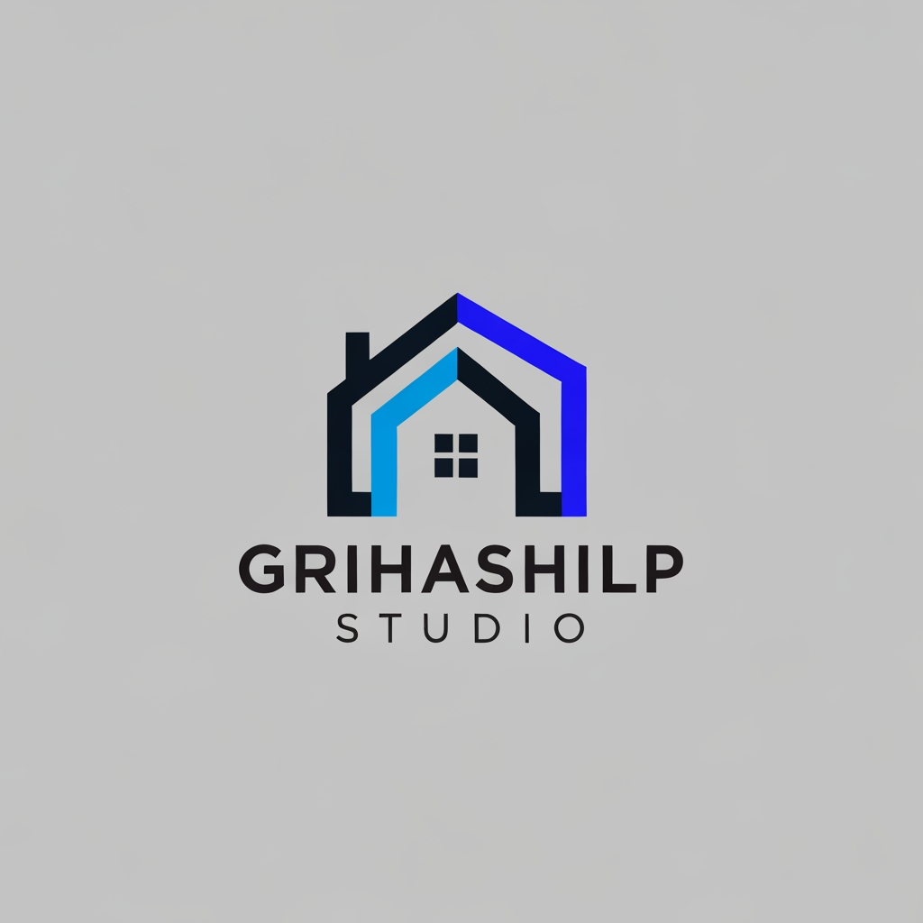 AI Design for i am an interior designer and my firm name is Grihashilp studio and i want make logo please suggest me design ideas and its will be creative and trending designs