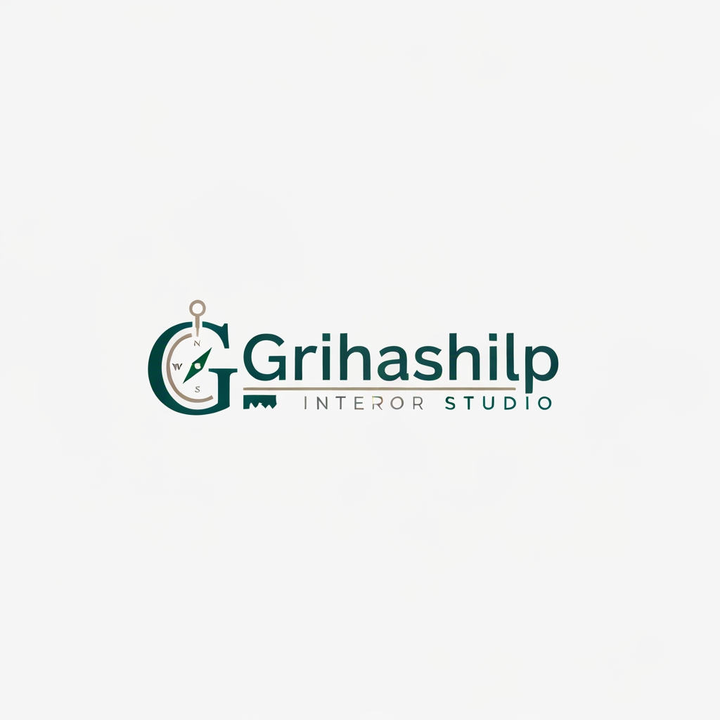 AI Design for i am an interior designer and my firm name is grihashilp studio and i want make logo please suggest me design with ideas and ganrate logo