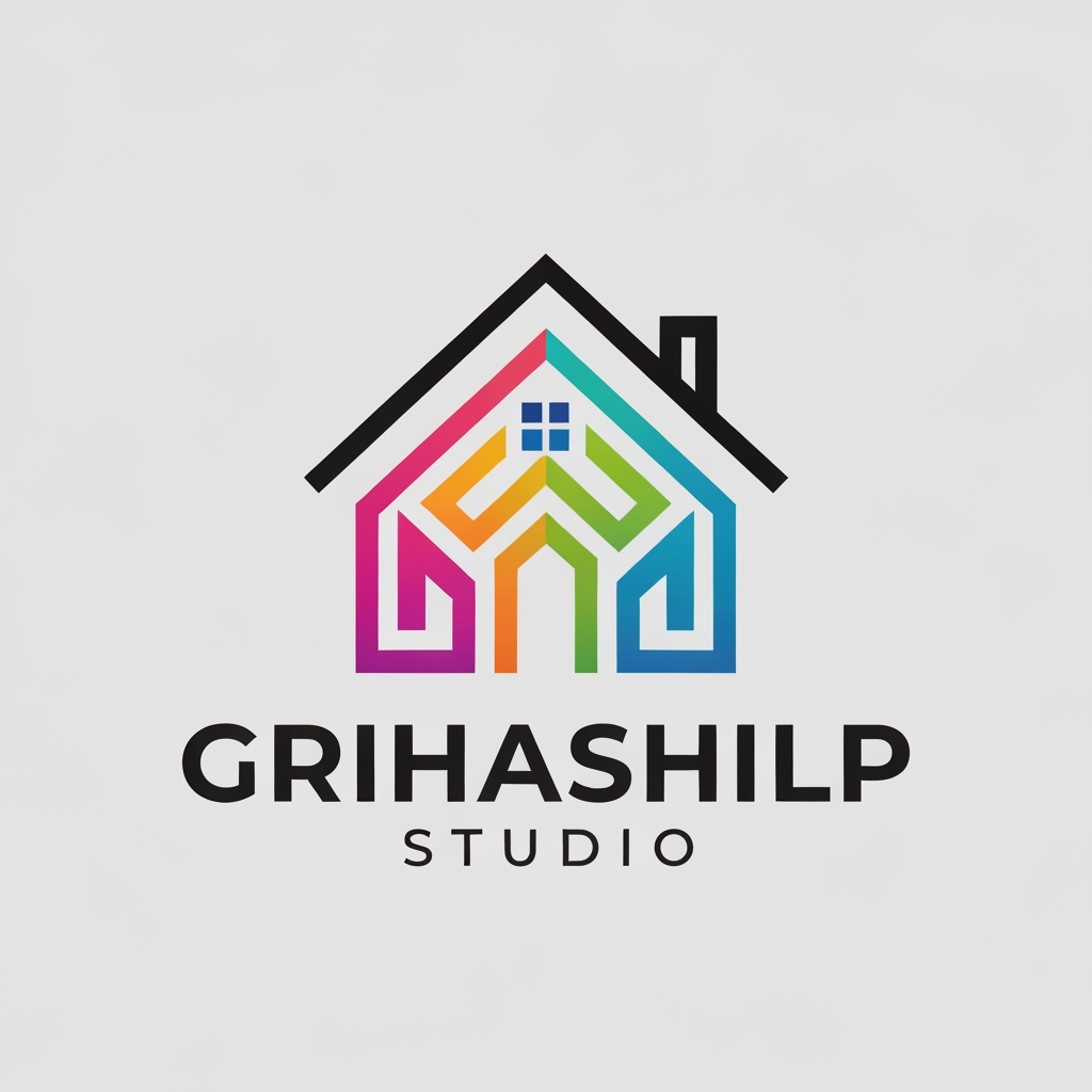 AI Design for i am an interior designer and my firm name is Grihashilp studio and i want make logo please suggest me design ideas and its will be creative and trending designs