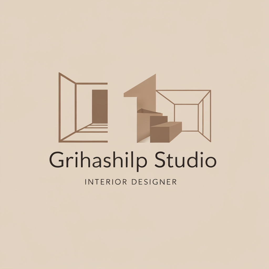 AI Design for i am an interior designer and my firm name is grihashilp studio and i want make logo please suggest me design with ideas and ganrate logo