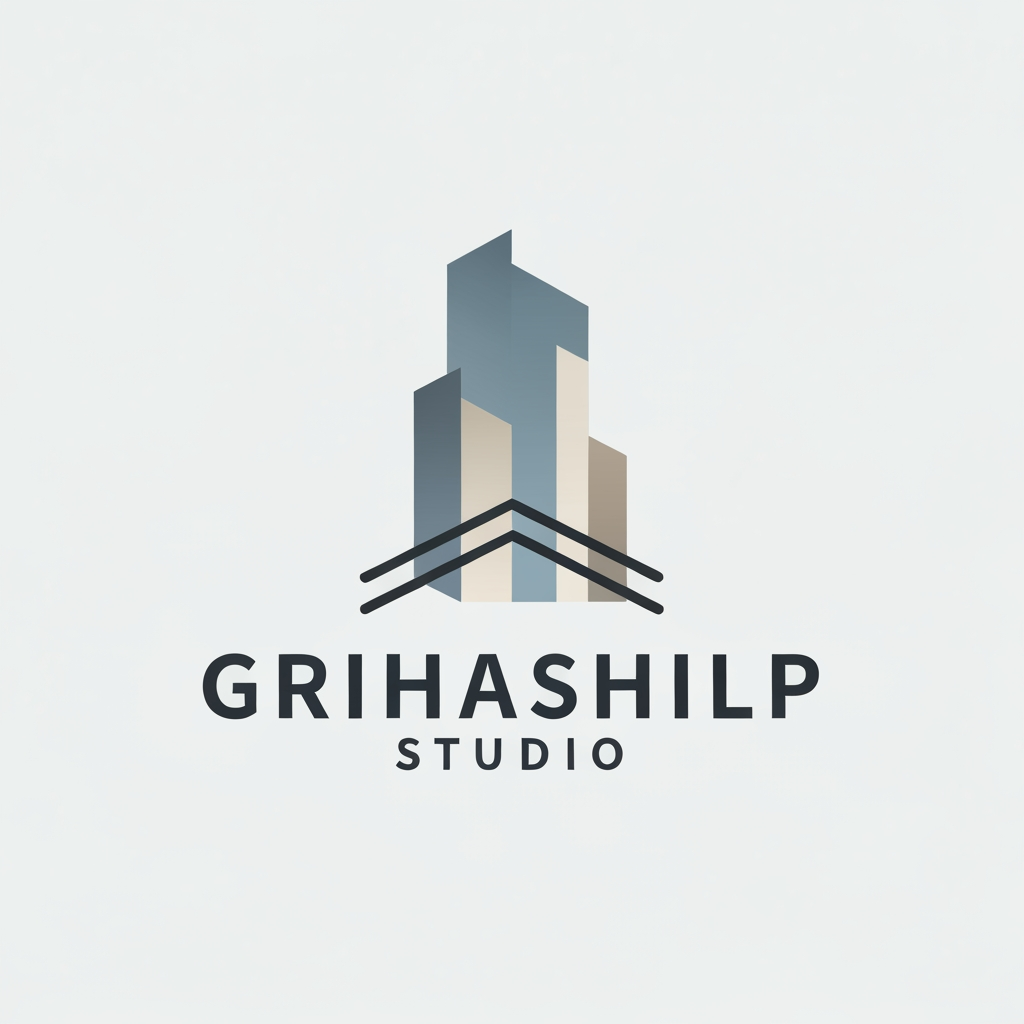AI Design for i am an interior designer and my firm name is Grihashilp studio and i want make logo please suggest me design ideas and its will be creative and trending designs