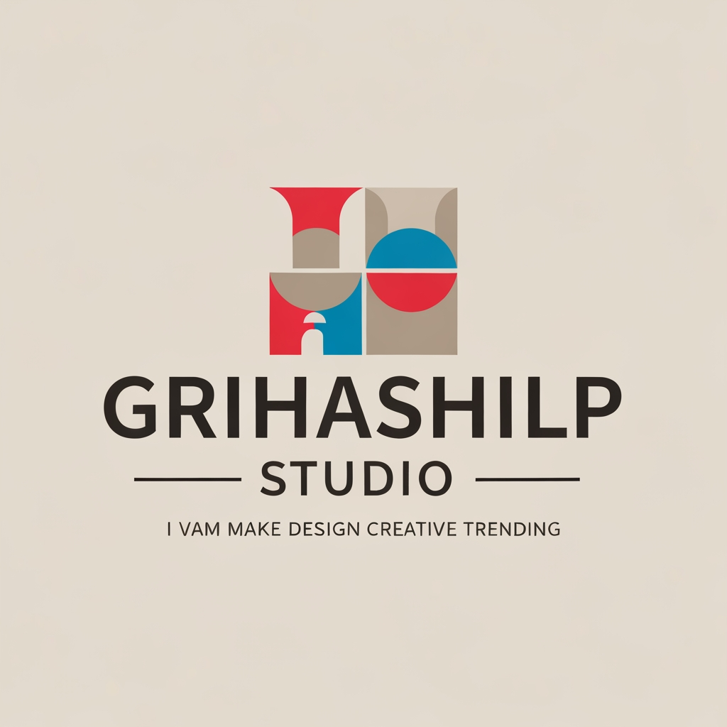 AI Design for i am an interior designer and my firm name is Grihashilp studio and i want make logo please suggest me design ideas and its will be creative and trending designs